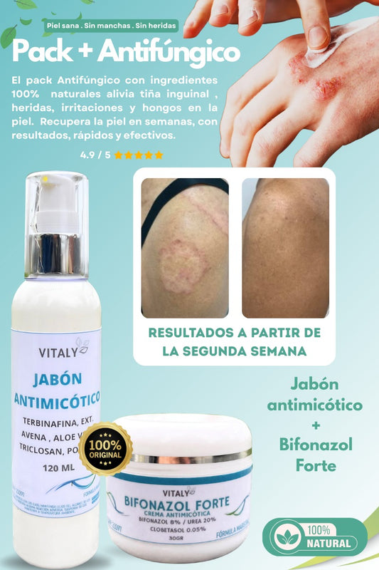 PACK ANTIMICOTICO (BINOZANOL FORTE 8% + JABON ANTIMICOTICO) COMBATE HONGOS